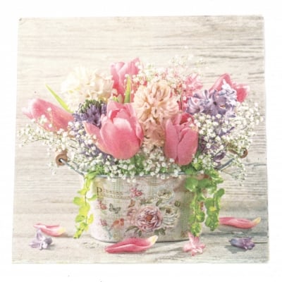 Салфетка ti-flair 33x33 см трипластова  Pastell Spring Flowers  -1 брой