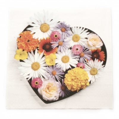 Салфетка ti-flair 33x33 см трипластова  Flores de Corazon  -1 брой