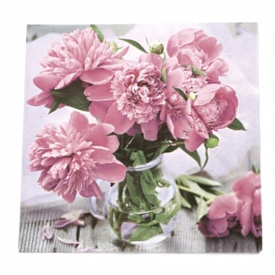 Салфетка ti-flair 33x33 см трипластова  Peonias Rosas  -1 брой