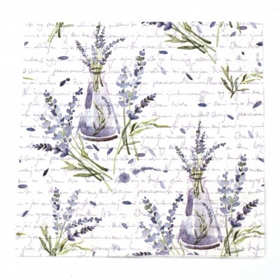 Салфетка ti-flair 33x33 см трипластова  Lavanda in Bottiglie white  -1 брой