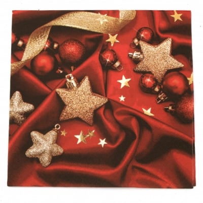 Салфетка ti-flair 33x33 см трипластова  Baubles on Red Silk  -1 брой