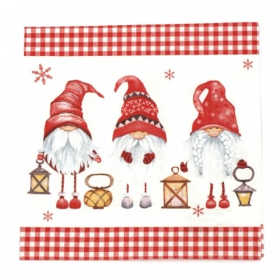 Салфетка ti-flair 33x33 см трипластова  Scandinavian Gnomes  -1 брой