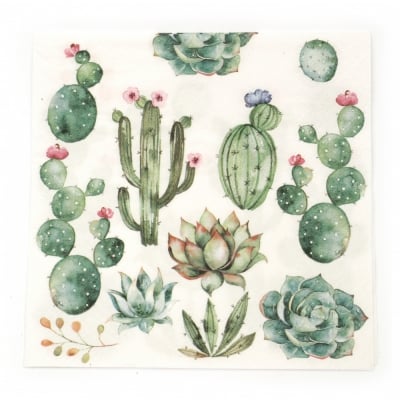 Салфетка ti-flair 33x33 см трипластова  Cactus and Succulents  -1 брой