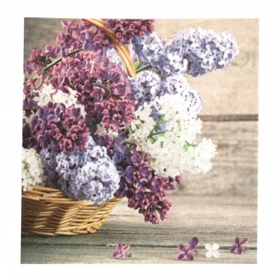 Салфетка ti-flair 33x33 см трипластова  Panier de Fleurs Lilas  -1 брой