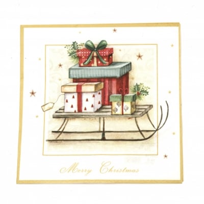 Салфетка ti-flair 33x33 см трипластова  Merry Christmas Sleigh  -1 брой