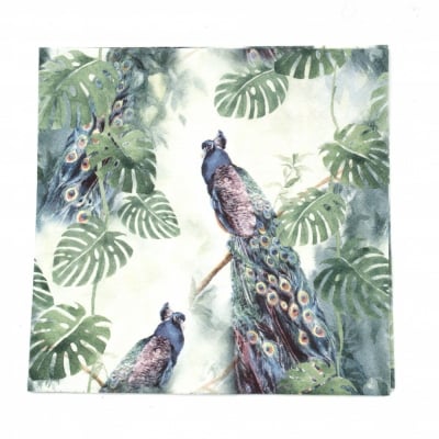 Салфетка ti-flair 33x33 см трипластова  Peacock Paradise  -1 брой