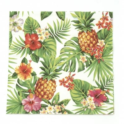 Салфетка ti-flair 33x33 см трипластова  Pineapples and Palmleaves white  -1 брой