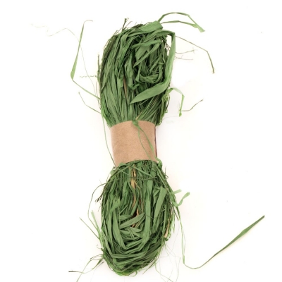 Лико/рафия натурално цвят зелено -30 грама