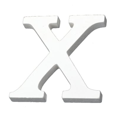 Буква дърво "X" 110x90x12 мм -бяла