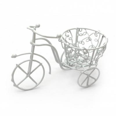 Кошница метална 100x80 мм цвят бял колело