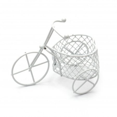 Кошница метална 100x70 мм цвят бял колело