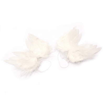 Ангелски крила 10.5x9.5 см Meyco бели пера -2 броя