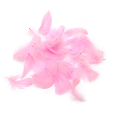Декоративни пера подходящи за декорация цвят розов -10 грама