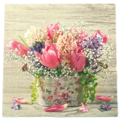 Салфетка ti-flair 33x33 см трипластова Pastell Spring Flowers -1 брой
