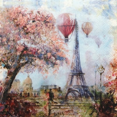 Салфетка за декупаж Ambiente 33x33 см трипластова Paris art  -1 брой