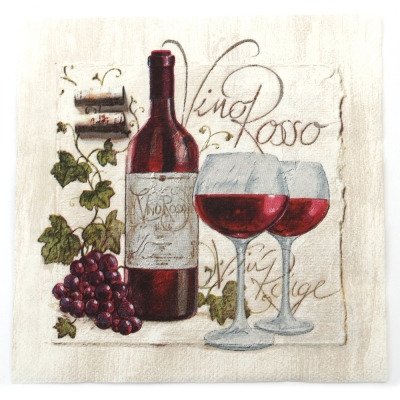 Салфетка за декупаж Ambiente 33x33 см трипластова Vino Rosso -1 брой