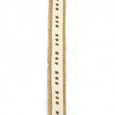 Основа за апликация лента зебло с текстилна лента 2.5x200 см звезди