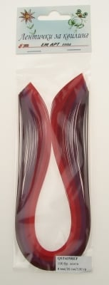 Ленти за квилинг (хартия 130 гр) 4мм/ 35см - 4 цвята червена гама -100бр