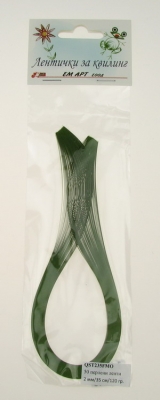 Ленти за квилинг перлени (хартия 120 гр) 2 мм/ 35 см Fabriano, Mojito, цвят зелен -50 бр цвят зелен