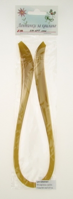 Ленти за квилинг перлени (хартия 120 гр) 4 мм/ 50 см Fabriano, Mai Tai, цвят злато -50 бр