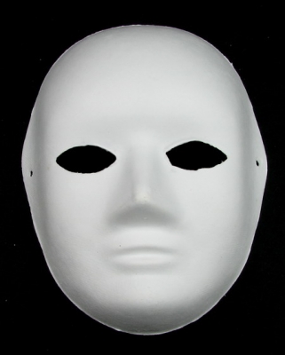 Бяла маска за декорация от пресован картон Венецианска 2 -22x18 см