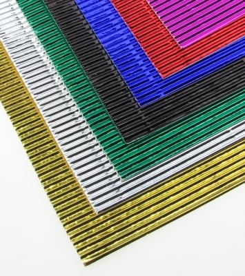 Гофриран картон металик А4 20 x 30 см асорте цветове - 10 бр