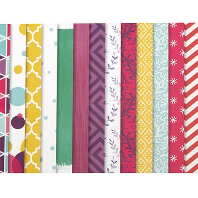 Дизайнерска хартия за скрапбукинг 12 inch (30.5x30.5 см) 10 дизайна x 2 листа и 10 дизайна x 2 листа перлени Colours of the year