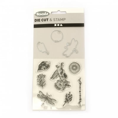 Комплект щанци и силиконови печати Cutting dies and Clear Stamp