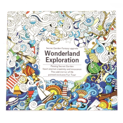 Книжка за оцветяване антистрес 24x24.5 см 24 страници - Wonderland Exploration