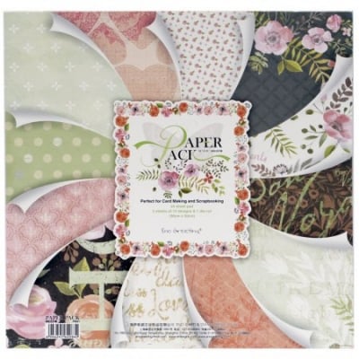 Комплект дизайнерска хартия за скрапбукинг 12 inch (30.5x30.5 см) 12 дизайна x 2 листа и 1 щанцован лист