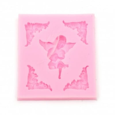 Силиконов молд /форма/ 78x87x12 мм ангел и ъгли