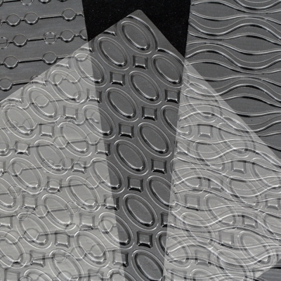 Комплект релефни текстурни стенсил подложки 255х180 мм вълни, елипси, кръгчета -3 броя