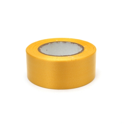 Лента панделка за цветя и опаковки 25 мм цвят жълт ~18 метра