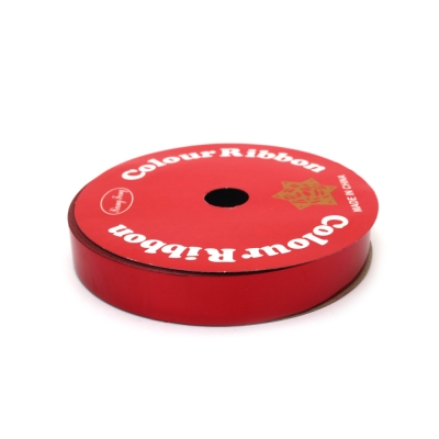 Лента панделка за цветя и опаковки 16 мм метализирана цвят червен ~9 метра