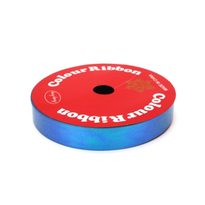 Лента панделка за цветя и опаковки 16 мм цвят син дъга ~9 метра