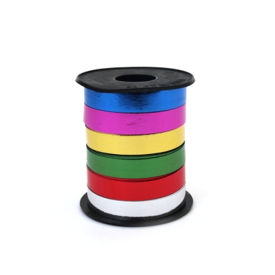 Лента панделка за цветя и опаковки 8 мм метализирана 6 цвята x 3 метра