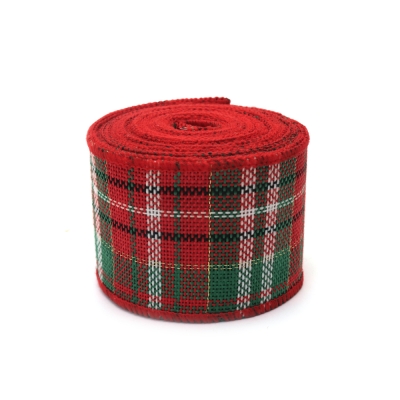 Лента зебло 60 мм коледно каре ~6 метра