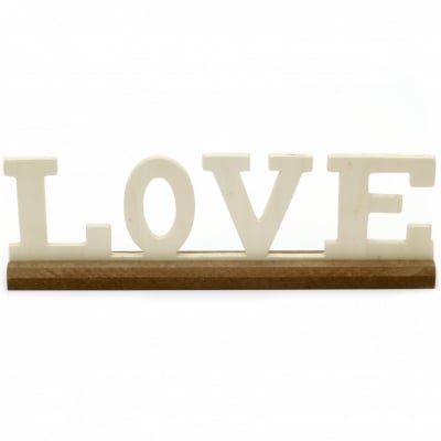 Надпис дървен "Love" 285х85х30 мм с поставка