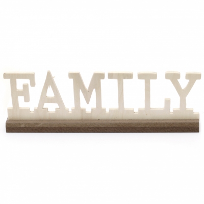 Надпис дървен "Family" 285х80х30 мм с поставка