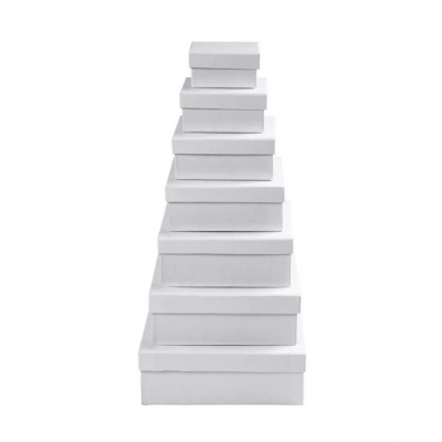 Кутия картон квадратна 21x21x7.5 см CREATIV цвят бял -1 брой
