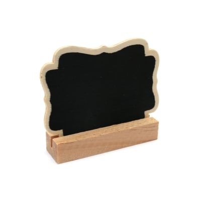Дървена табела с поставка 80x60 мм черна дъска