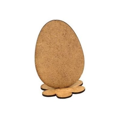 Фигурка кафява МДФ за декорация яйце с подложка 100x70x2 мм
