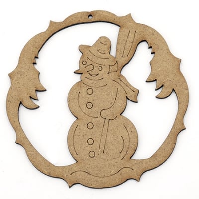 Фигурка кафява МДФ за декорация снежен човек 100x2 мм