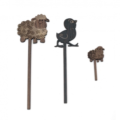 Фигурки за декорация от МДФ цвят кафяв 160~55x54~28x3 мм АСОРТЕ