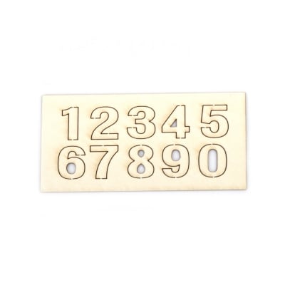 Комплект цифри от бирен картон 1.5 см шрифт 1 -2 броя