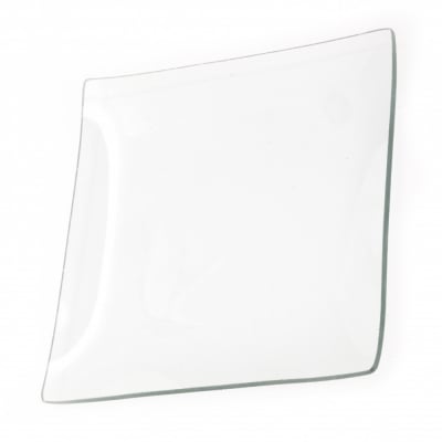 Стъклена чиния основа за декупаж и декорация квадрат 19.5 см