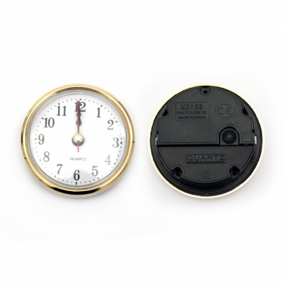 Часовник за вграждане 63x26 мм захранване ААА1.5 V (батерия) цвят злато