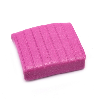 Полимерна глина розово-лилава с холограмен брокат - 50 грама