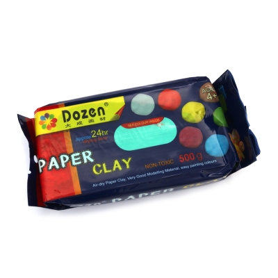 Папие маше самосъхнеща глина за моделиране DOZEN зелена -500 грама