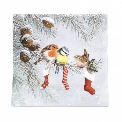 Салфетка за декупаж Ambiente 33x33 см трипластова Christmas Sock -1 брой